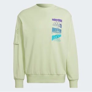 New Adidas ESSENTIALS BRANDLOVE SWEATSHIRT (GENDER NEUTRAL) light green size L